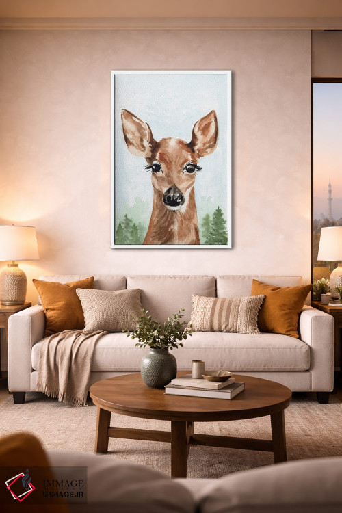 تابلو دکوراتیو بچه آهو آبرنگ اثر میشل موسپنس - D2W