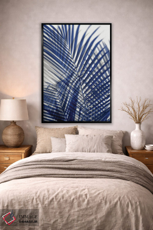 تابلو دکوراتیو سایه های نخل آبی اول اثر ملونی میلر - D2B