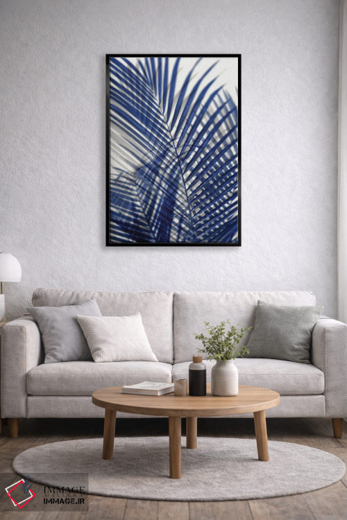 تابلو دکوراتیو سایه های نخل آبی اول اثر ملونی میلر - D3B