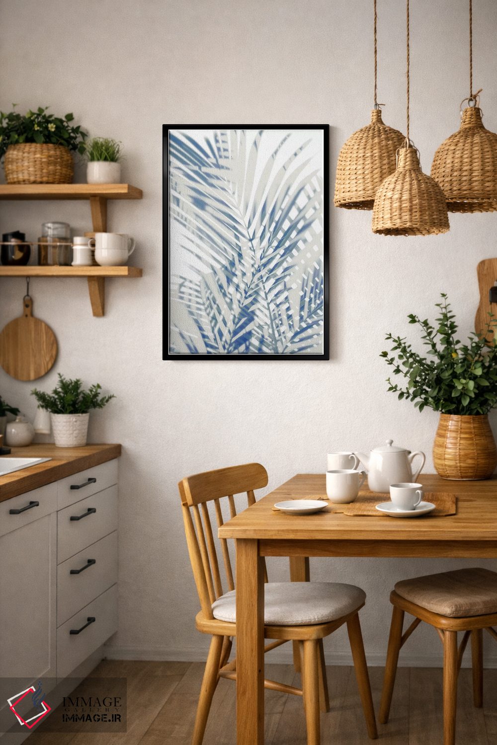 تابلو دکوراتیو سایه های نخل اول اثر ملونی میلر - D6B
