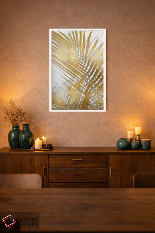 تابلو دکوراتیو سایه های نخل طلایی اول اثر ملونی میلر - D1W