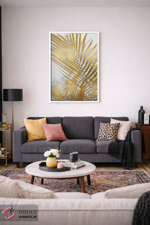 تابلو دکوراتیو سایه های نخل طلایی اول اثر ملونی میلر - D3W
