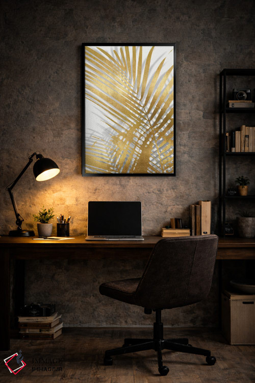 تابلو دکوراتیو سایه های نخل طلایی اول اثر ملونی میلر - D6B