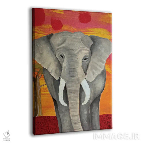 تابلو دکوراتیو "فیل زنجبیلی" اثر ماگالی مودوکس - نمای پرسپکتیو محصول