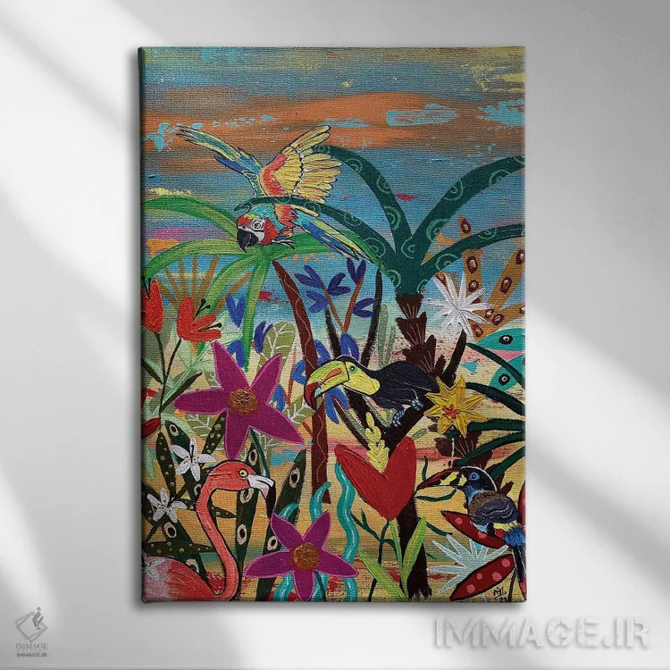 تابلو دکوراتیو شایعات در ساحل اثر ماگالی مودوکس - نمای روبهرو روی دیوار