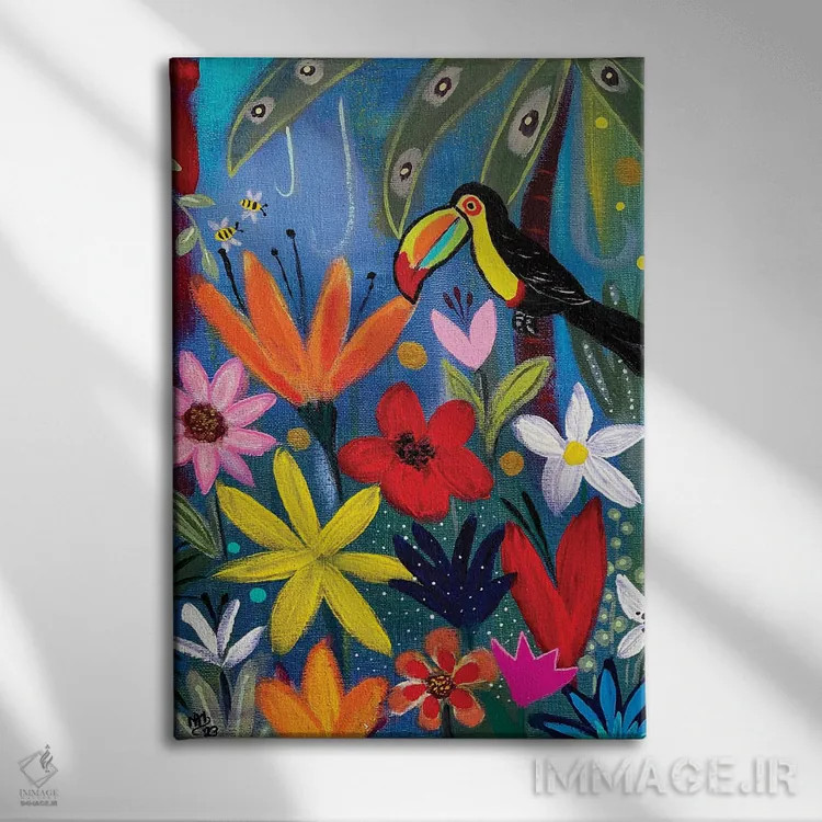 تابلو دکوراتیو توکان در شب اثر ماگالی مودوکس - نمای روبهرو روی دیوار