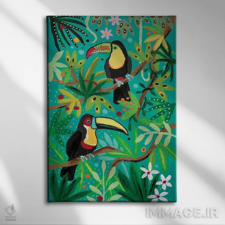 تابلو دکوراتیو "توکان ها" اثر ماگالی مودوکس - نمای روبهرو روی دیوار