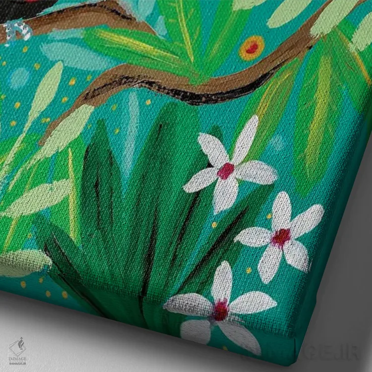 تابلو دکوراتیو "توکان ها" اثر ماگالی مودوکس - نمای نزدیک بافت بوم