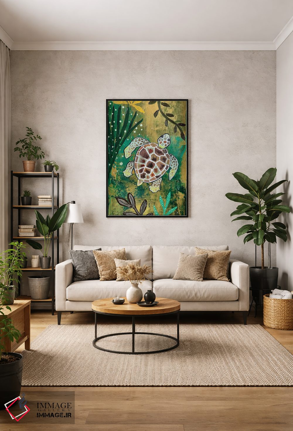 تابلو دکوراتیو لاک پشت دریایی اثر ماگالی مودوکس - D1B