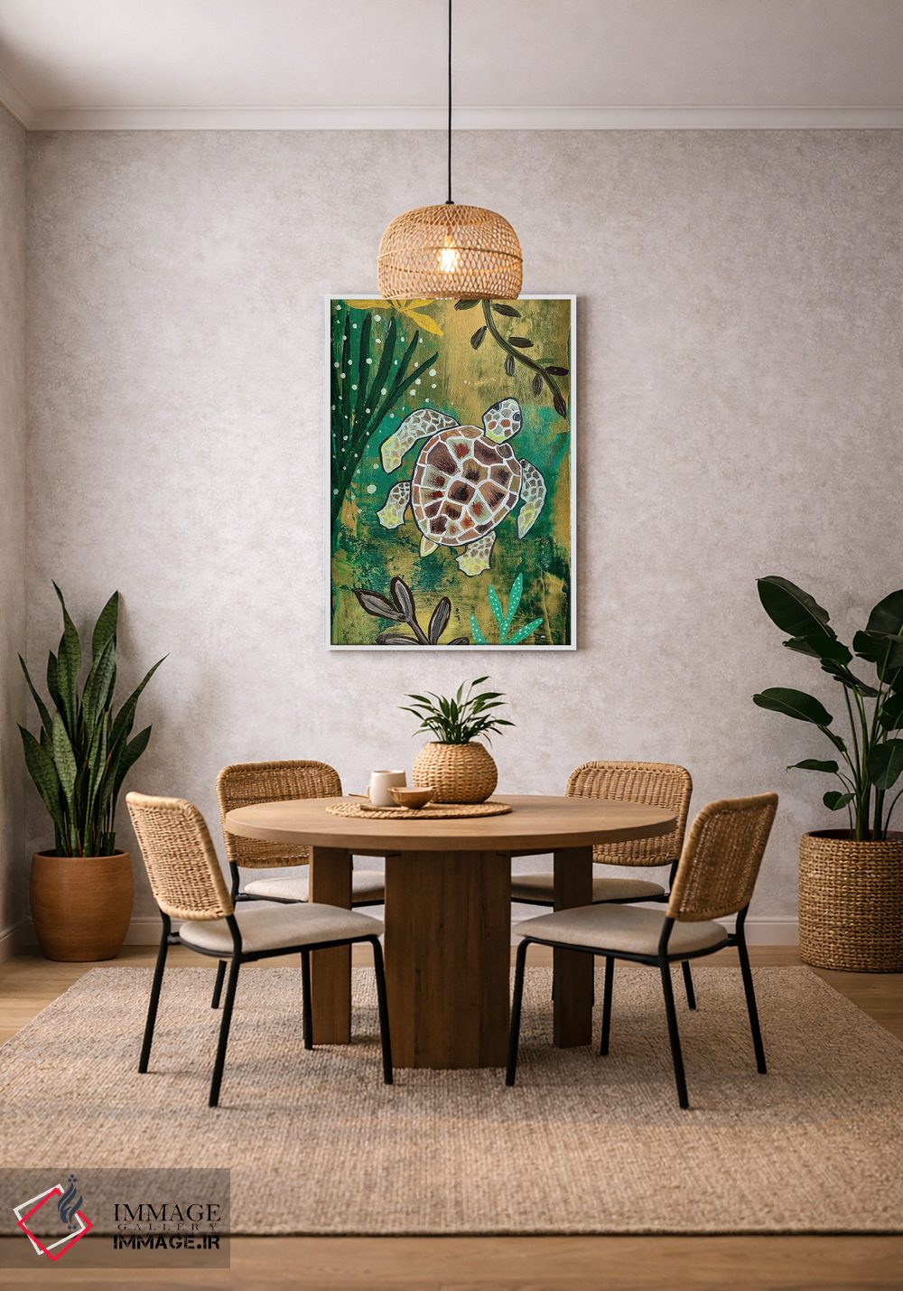 تابلو دکوراتیو لاک پشت دریایی اثر ماگالی مودوکس - D3W