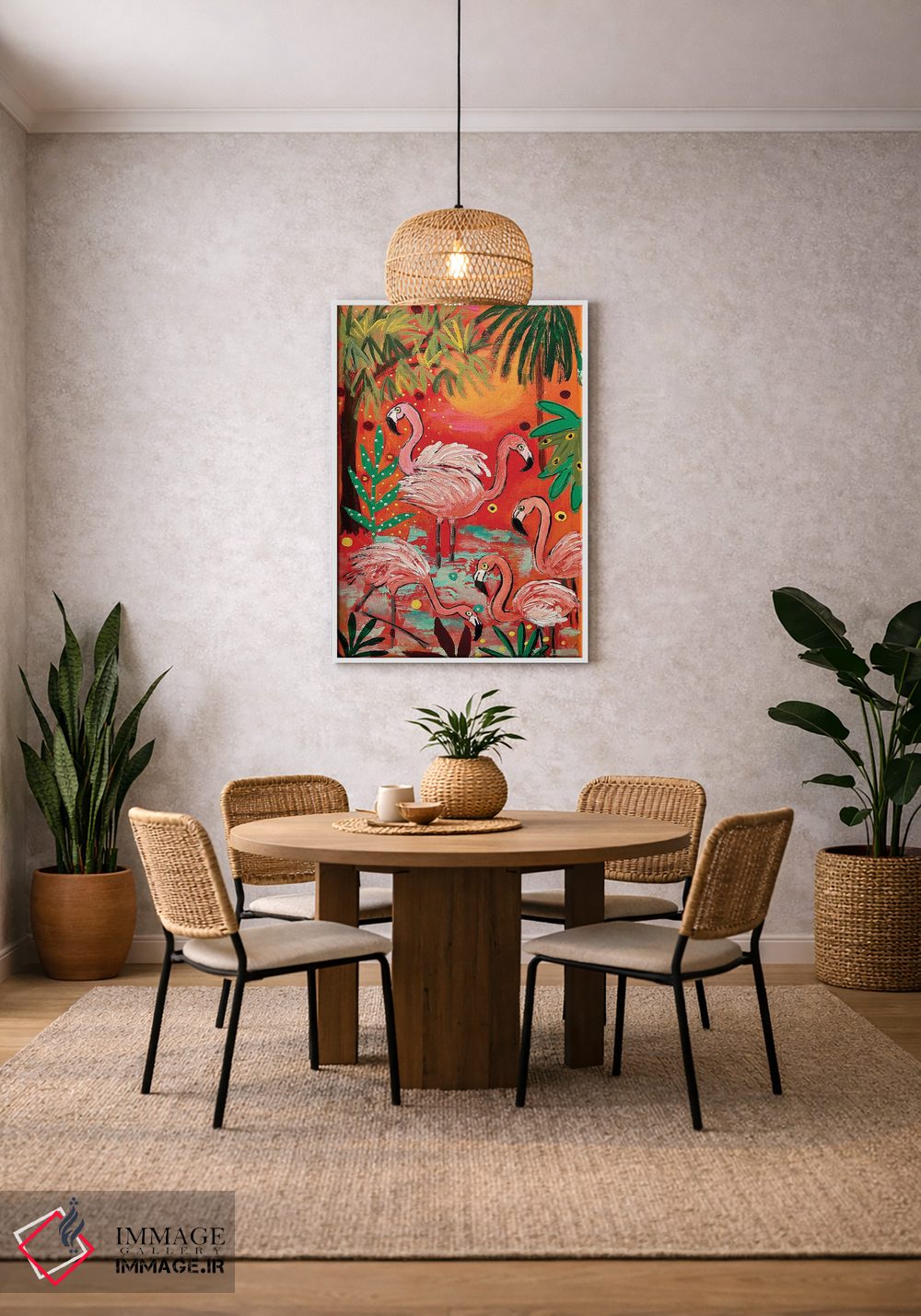 تابلو دکوراتیو "فلامینگوها" اثر ماگالی مودوکس - D3W