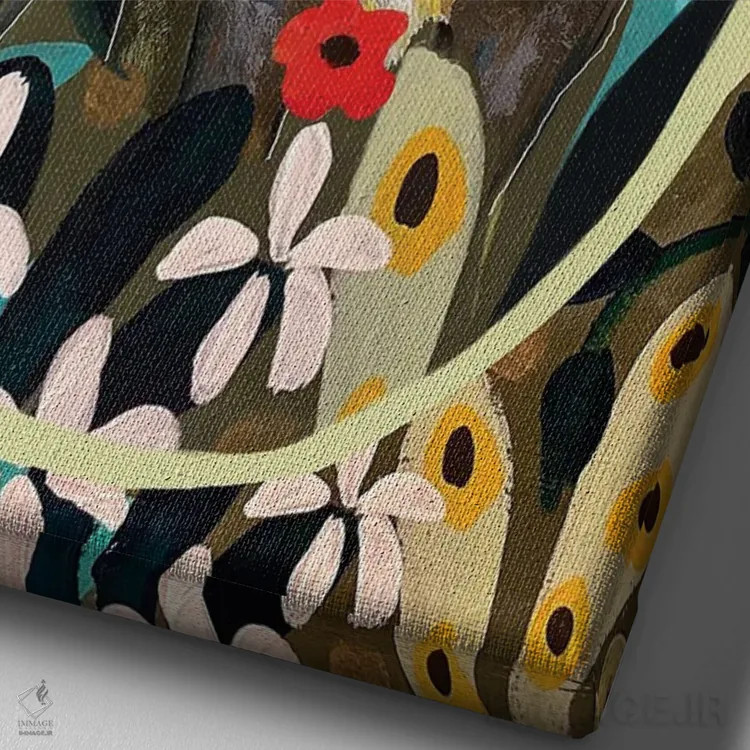 تابلو دکوراتیو "بوزینه آبی" اثر ماگالی مودوکس - نمای نزدیک بافت بوم