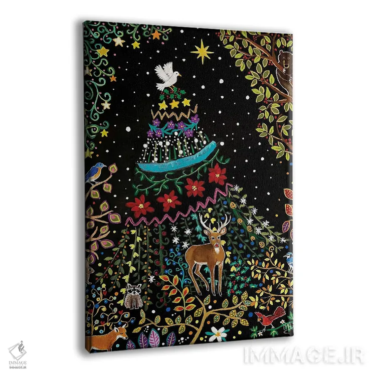 تابلو دکوراتیو "کریسمس در جنگل" اثر ماگالی مودوکس - نمای پرسپکتیو محصول