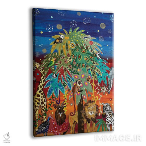 تابلو دکوراتیو "وقت مهمانی در ساوانا" اثر ماگالی مودوکس - نمای پرسپکتیو محصول