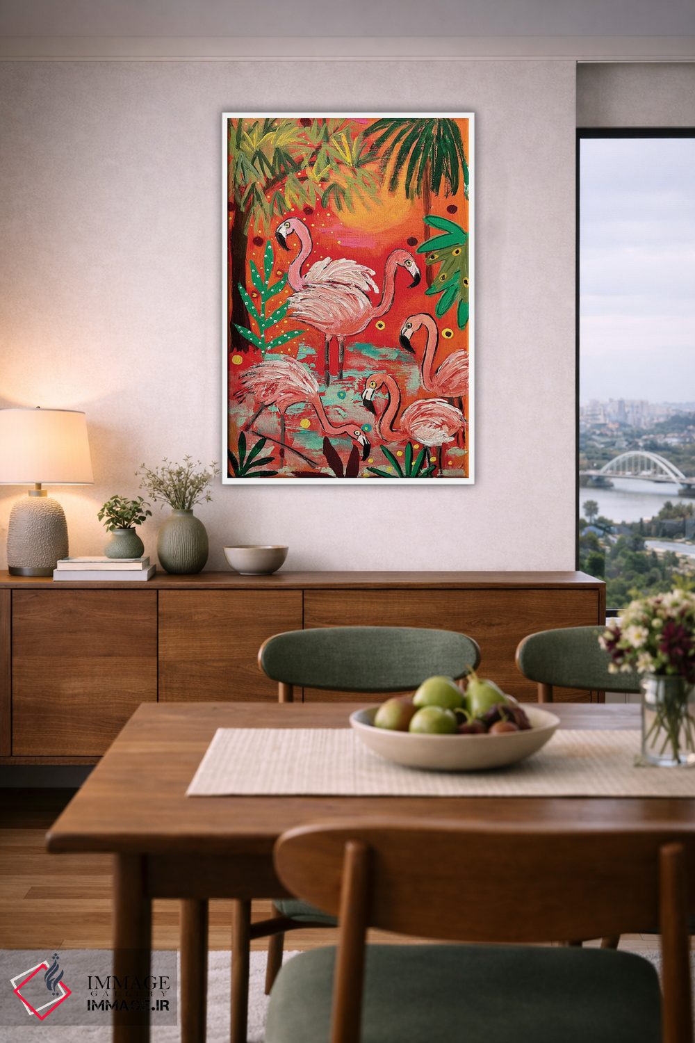 تابلو دکوراتیو "فلامینگوها" اثر ماگالی مودوکس - D6W