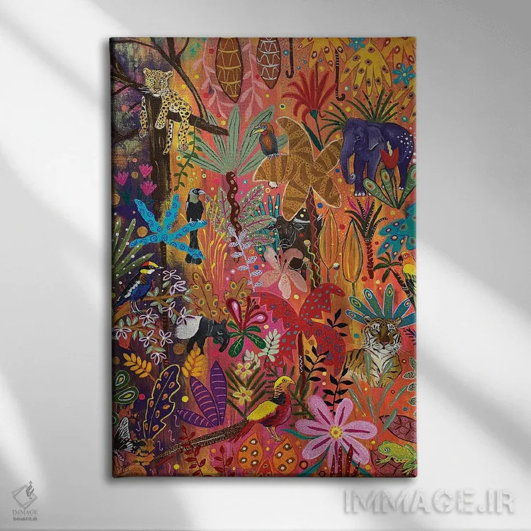 تابلو دکوراتیو "به بهشت خوش آمدید" اثر ماگالی مودوکس - نمای روبهرو روی دیوار