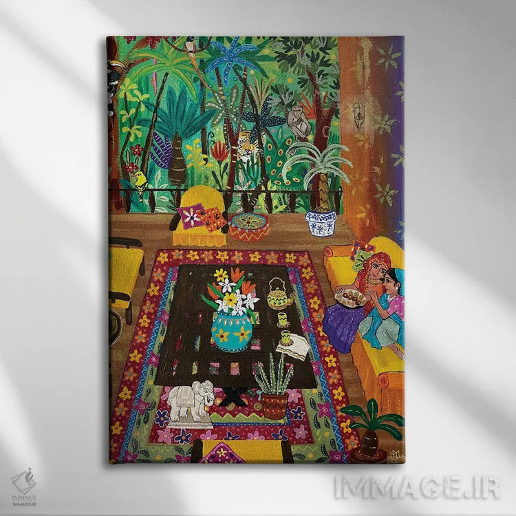 تابلو دکوراتیو "بالای باغ مهاراجه" اثر ماگالی مودوکس - نمای روبهرو روی دیوار