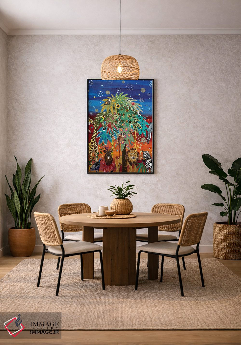 تابلو دکوراتیو "وقت مهمانی در ساوانا" اثر ماگالی مودوکس - D6B