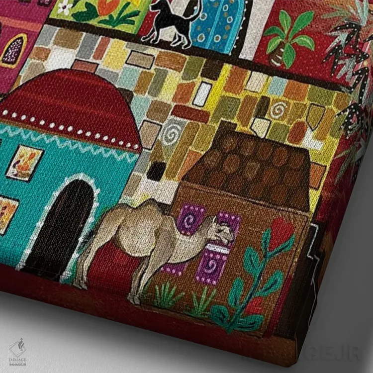 تابلو دکوراتیو "آنتیوخ " اثر ماگالی مودوکس - نمای نزدیک بافت بوم