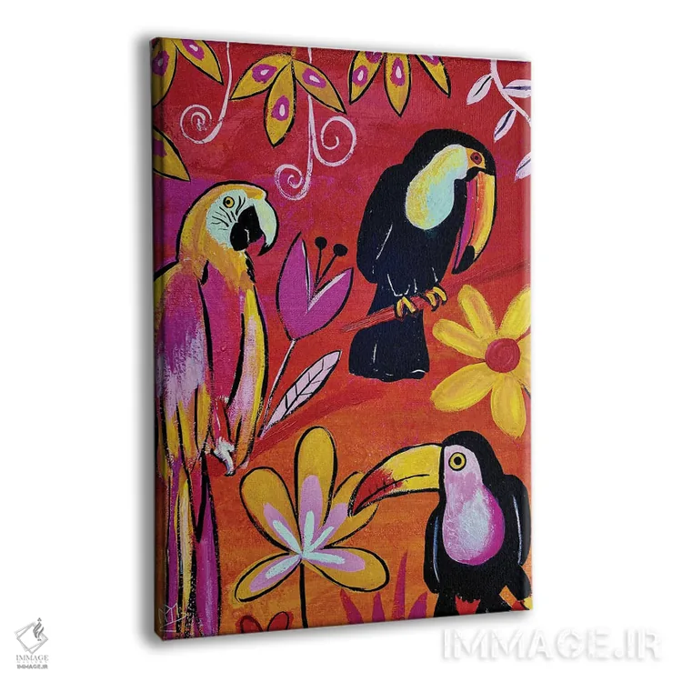 تابلو دکوراتیو "راپسودی پرندگان گرمسیری" اثر ماگالی مودوکس - نمای پرسپکتیو محصول