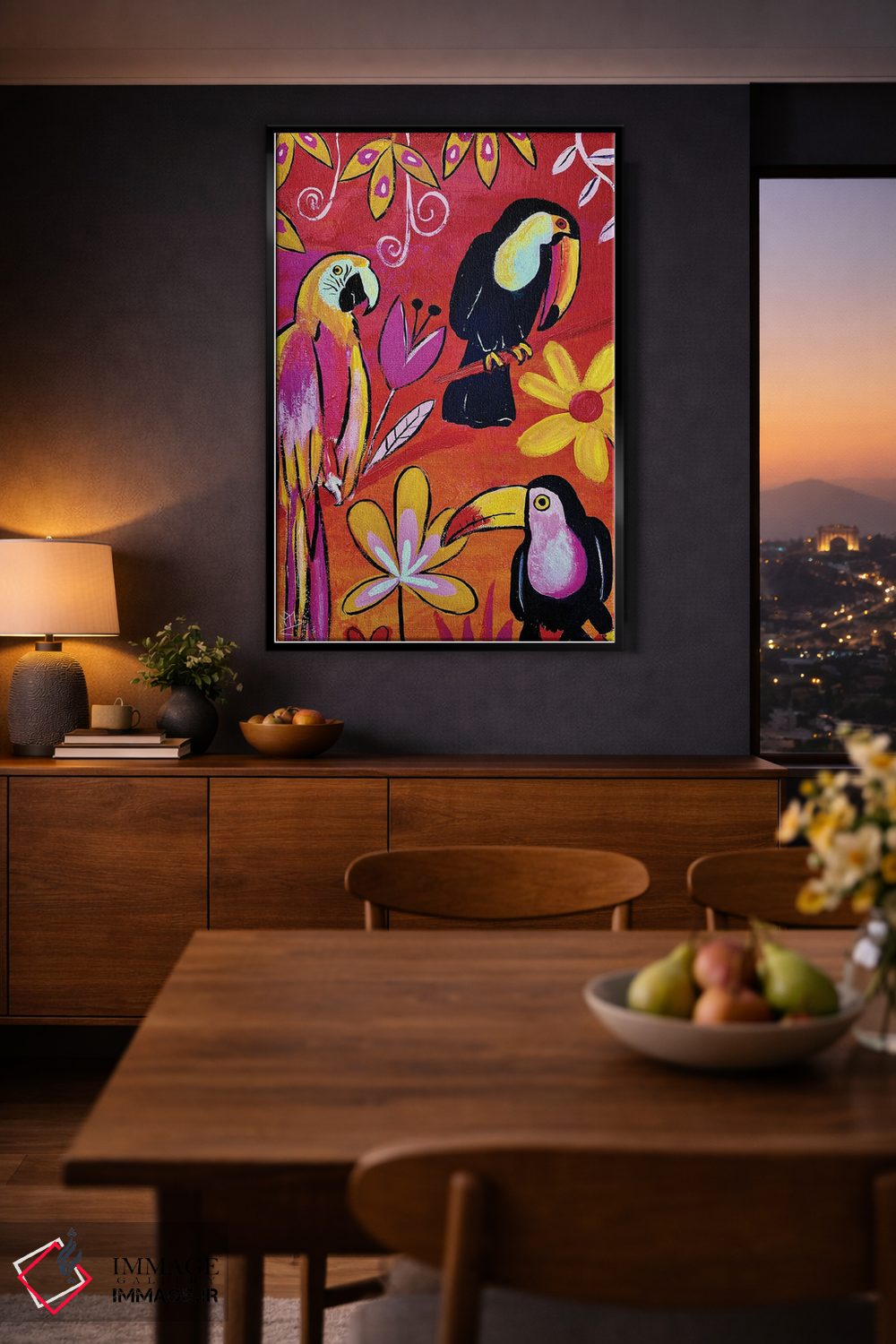 تابلو دکوراتیو "راپسودی پرندگان گرمسیری" اثر ماگالی مودوکس - D1B