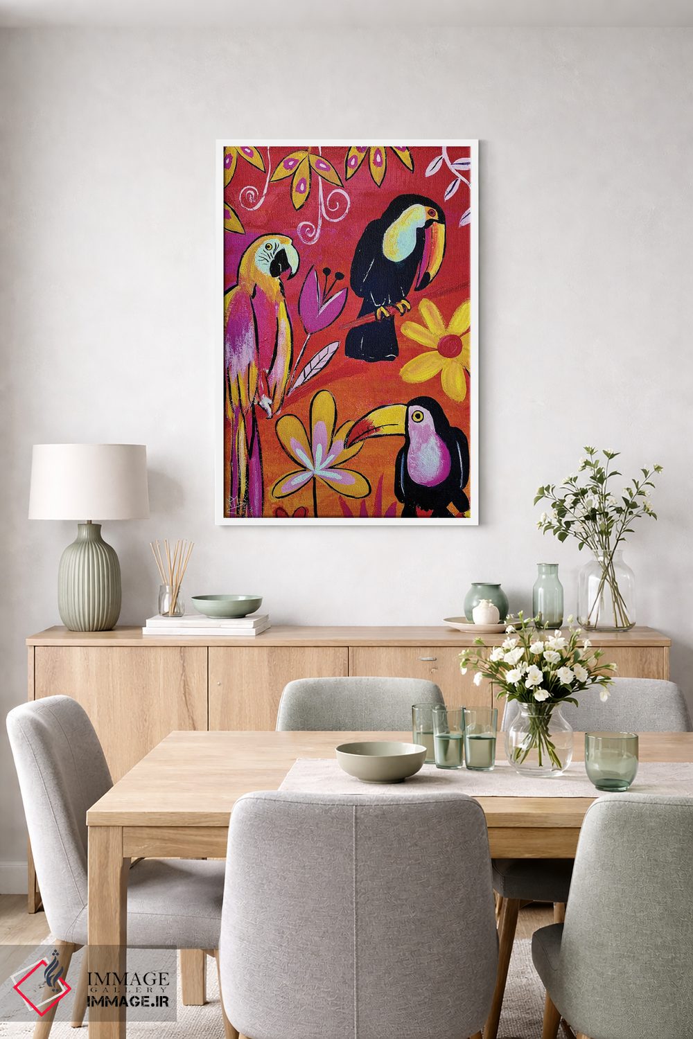 تابلو دکوراتیو "راپسودی پرندگان گرمسیری" اثر ماگالی مودوکس - D5W