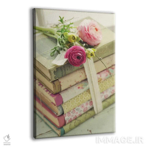 تابلو دکوراتیو کتاب ها اثر مندی لین - نمای پرسپکتیو محصول