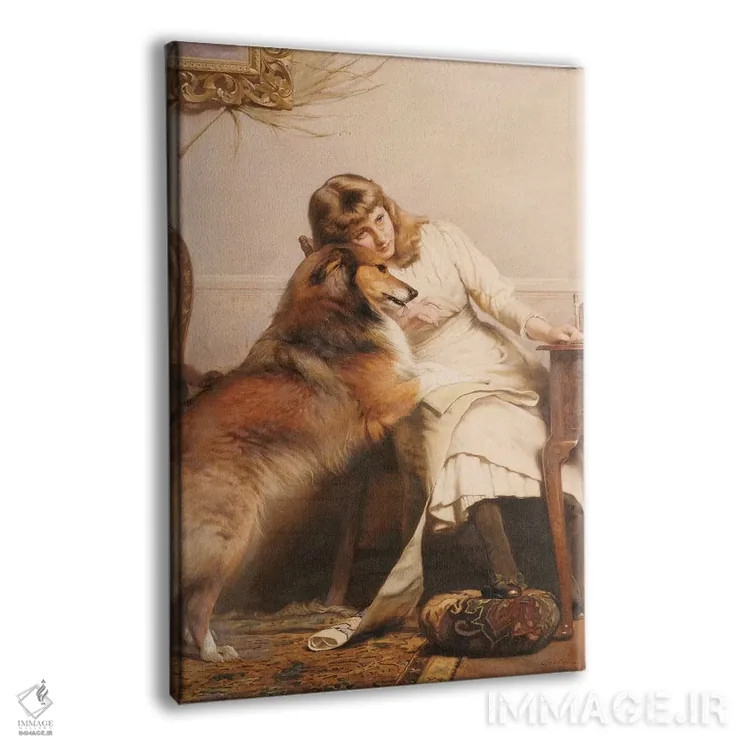 تابلو کلاسیک عاشقان، ۱۸۹۰ اثر چارلز برتون باربر - نمای پرسپکتیو محصول