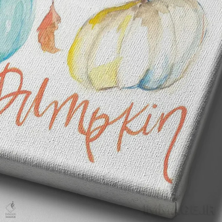 تابلو دکوراتیو هی کدو حلوایی اثر جسیکا مینگو - نمای نزدیک بافت بوم