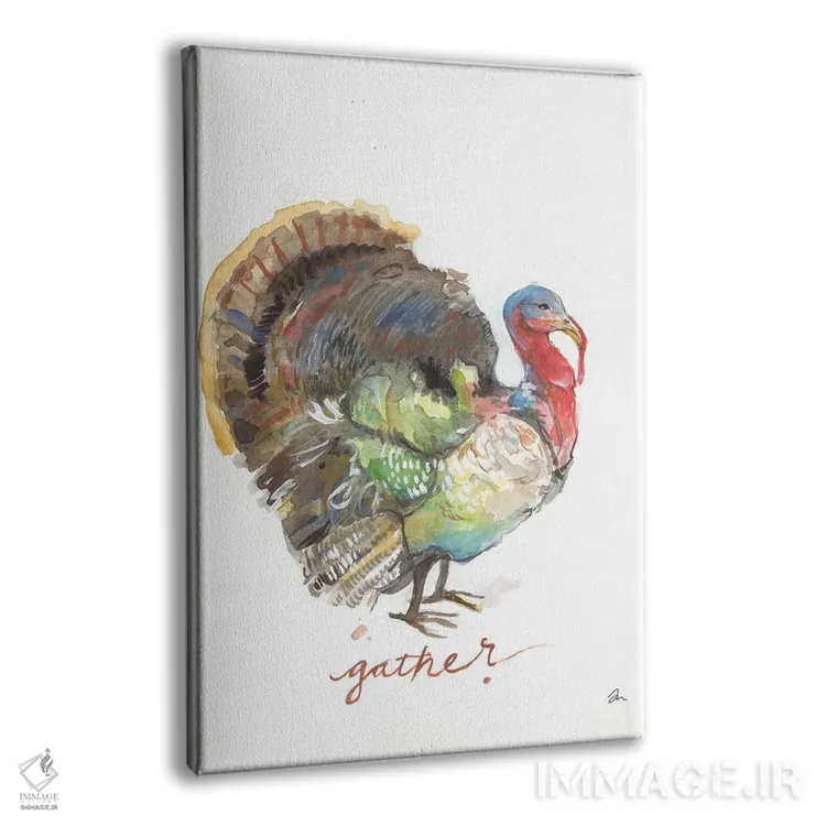 تابلو دکوراتیو جمع کردن بوقلمون اثر جسیکا مینگو - نمای پرسپکتیو محصول