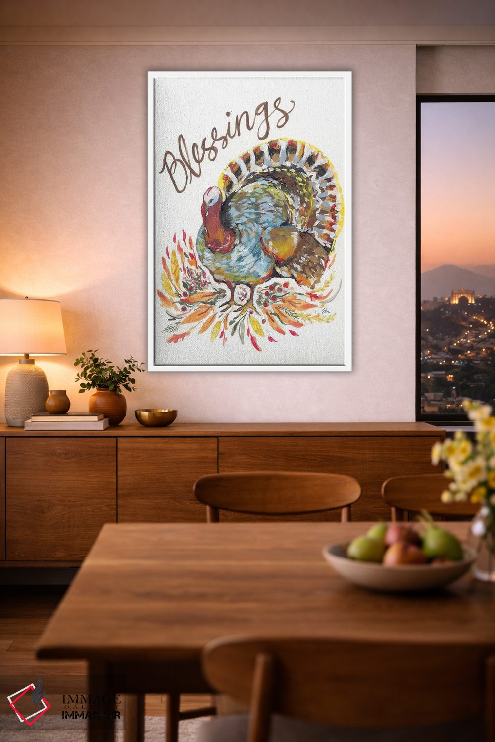 تابلو دکوراتیو برکات بوقلمون اثر جسیکا مینگو - D1W