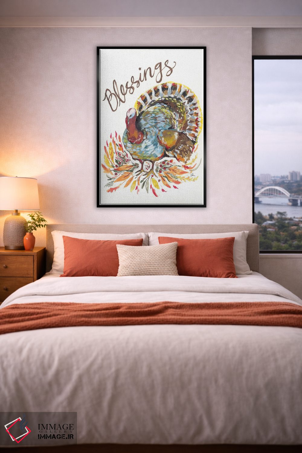 تابلو دکوراتیو برکات بوقلمون اثر جسیکا مینگو - D5B