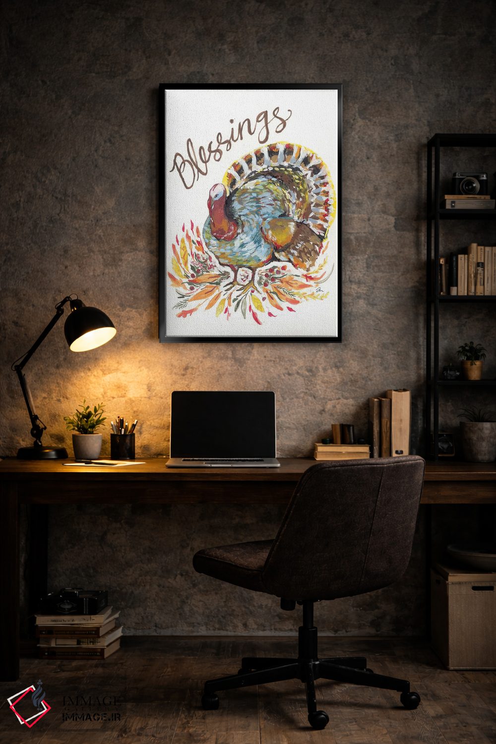 تابلو دکوراتیو برکات بوقلمون اثر جسیکا مینگو - D6B