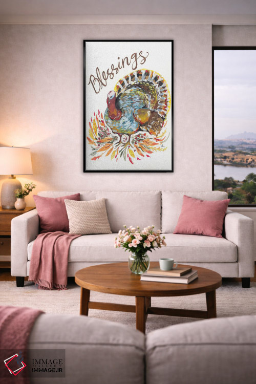 تابلو دکوراتیو برکات بوقلمون اثر جسیکا مینگو - D4B