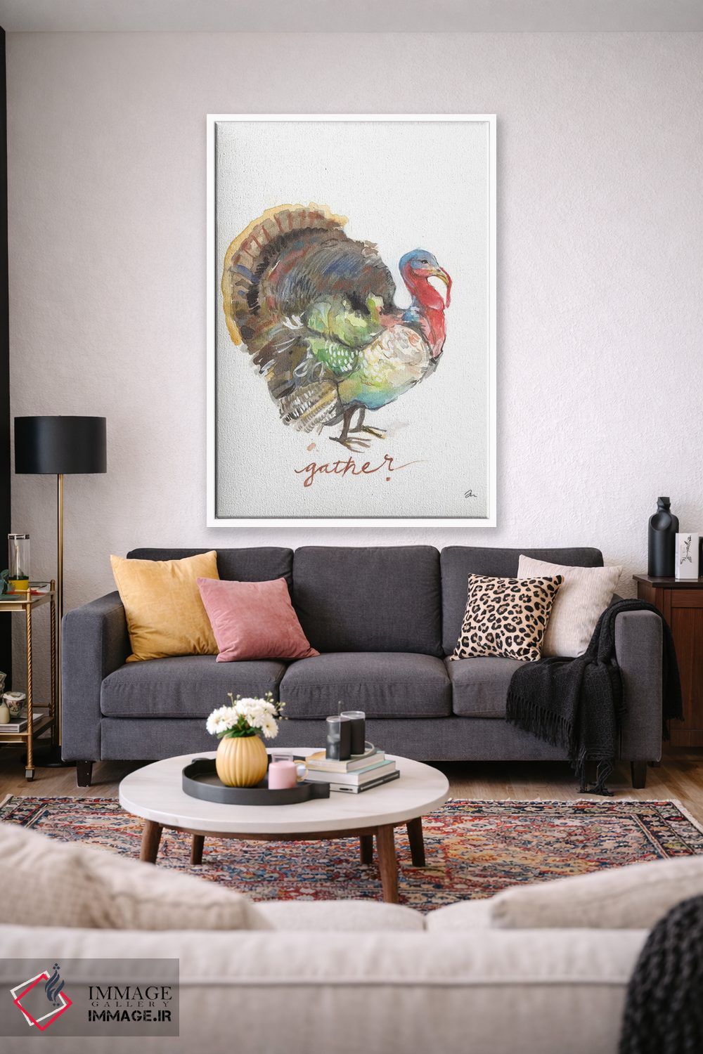 تابلو دکوراتیو جمع کردن بوقلمون اثر جسیکا مینگو - D1W