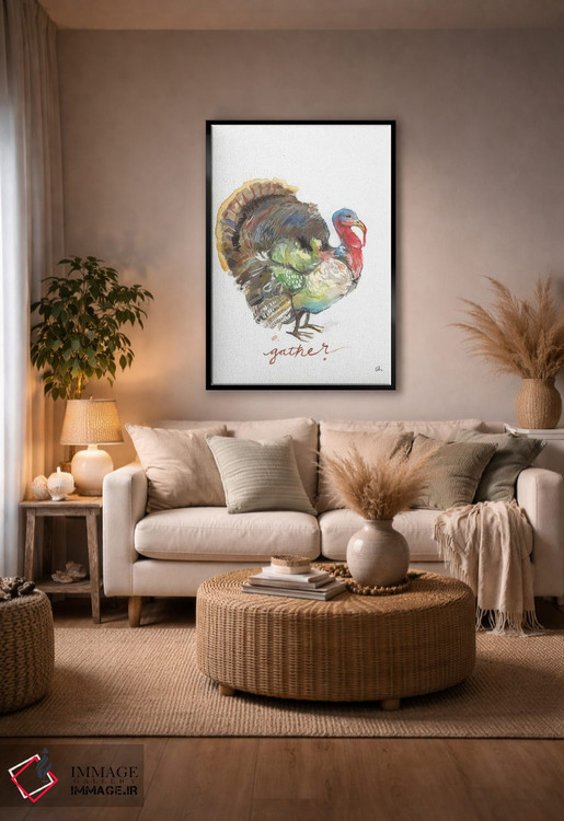 تابلو دکوراتیو جمع کردن بوقلمون اثر جسیکا مینگو - D4B