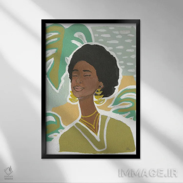 تابلو دکوراتیو مناطق گرمسیری اثر جسیکا مینگو - نمای قابدار مشکی