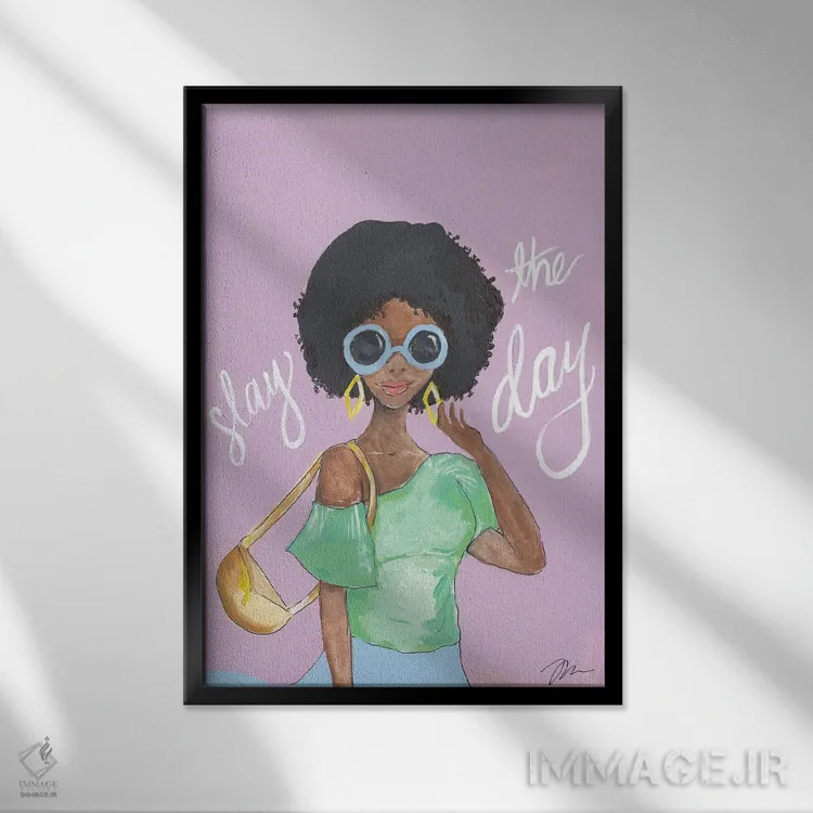 تابلو دکوراتیو تسلط بر روز اثر جسیکا مینگو - نمای قابدار مشکی