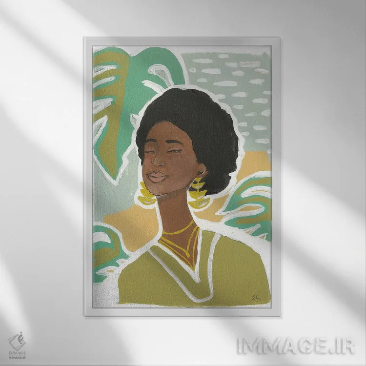 تابلو دکوراتیو مناطق گرمسیری اثر جسیکا مینگو - نمای قابدار سفید