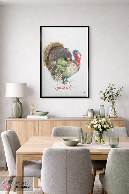 تابلو دکوراتیو جمع کردن بوقلمون اثر جسیکا مینگو - D6B