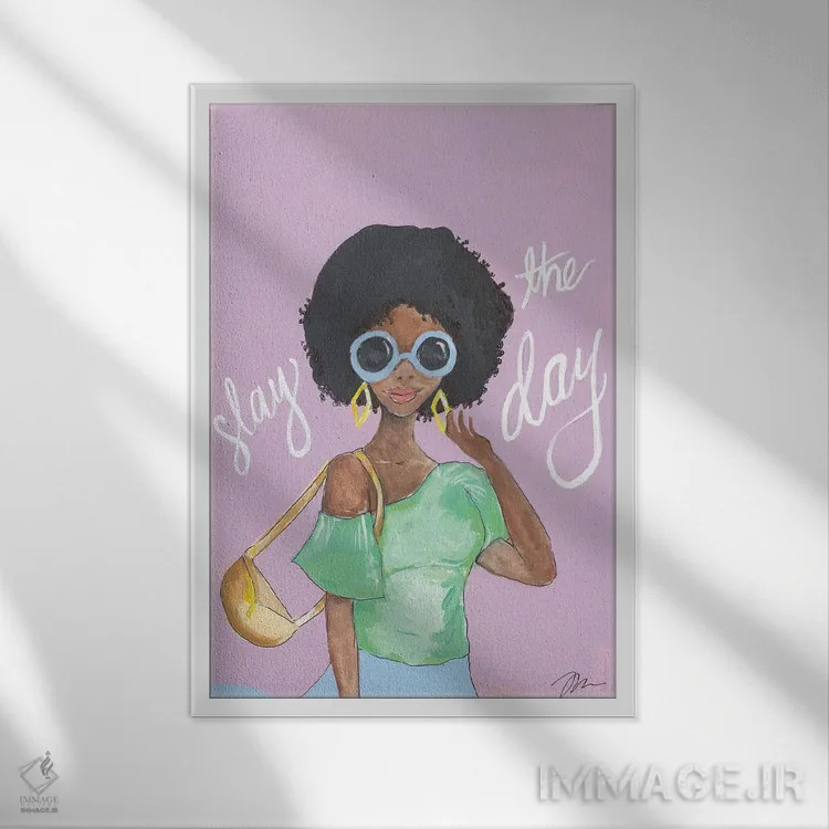 تابلو دکوراتیو تسلط بر روز اثر جسیکا مینگو - نمای قابدار سفید