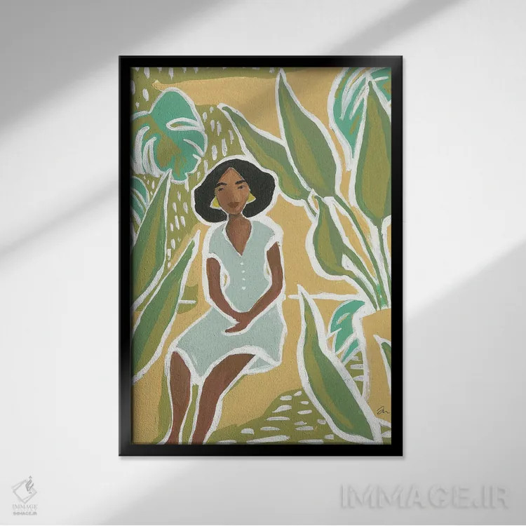 تابلو دکوراتیو آفتاب گرم اثر جسیکا مینگو - نمای قابدار مشکی