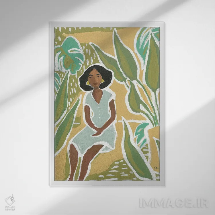 تابلو دکوراتیو آفتاب گرم اثر جسیکا مینگو - نمای قابدار سفید