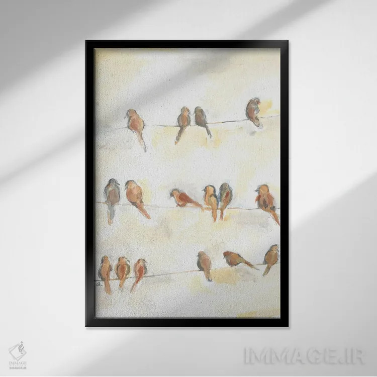 تابلو دکوراتیو خانه های دنج اثر جسیکا مینگو - نمای قابدار مشکی