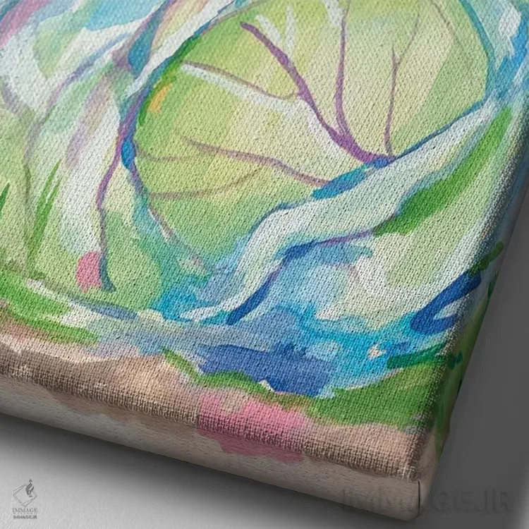 تابلو دکوراتیو خرگوش در باغچه کلم اثر جسیکا مینگو - نمای نزدیک بافت بوم