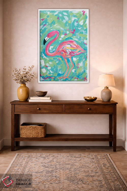 تابلو دکوراتیو فلامینگو تابستانی اثر جسیکا مینگو - D3W