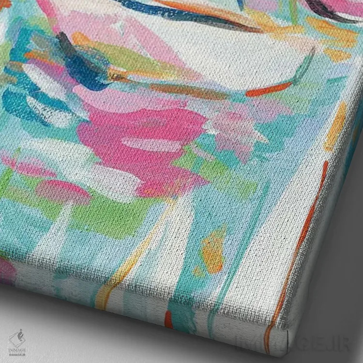 تابلو دکوراتیو دریا و قایق بادبانی اثر جسیکا مینگو - نمای نزدیک بافت بوم