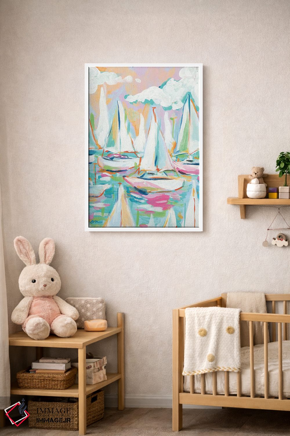 تابلو دکوراتیو دریا و قایق بادبانی اثر جسیکا مینگو - D3W