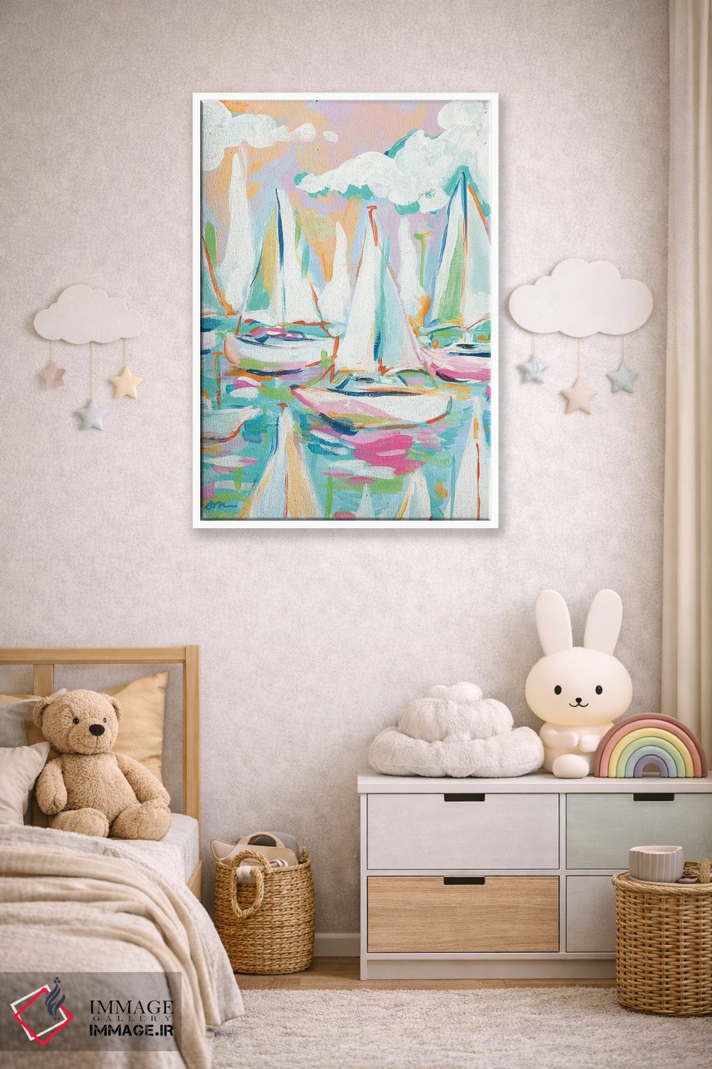تابلو دکوراتیو دریا و قایق بادبانی اثر جسیکا مینگو - D4W