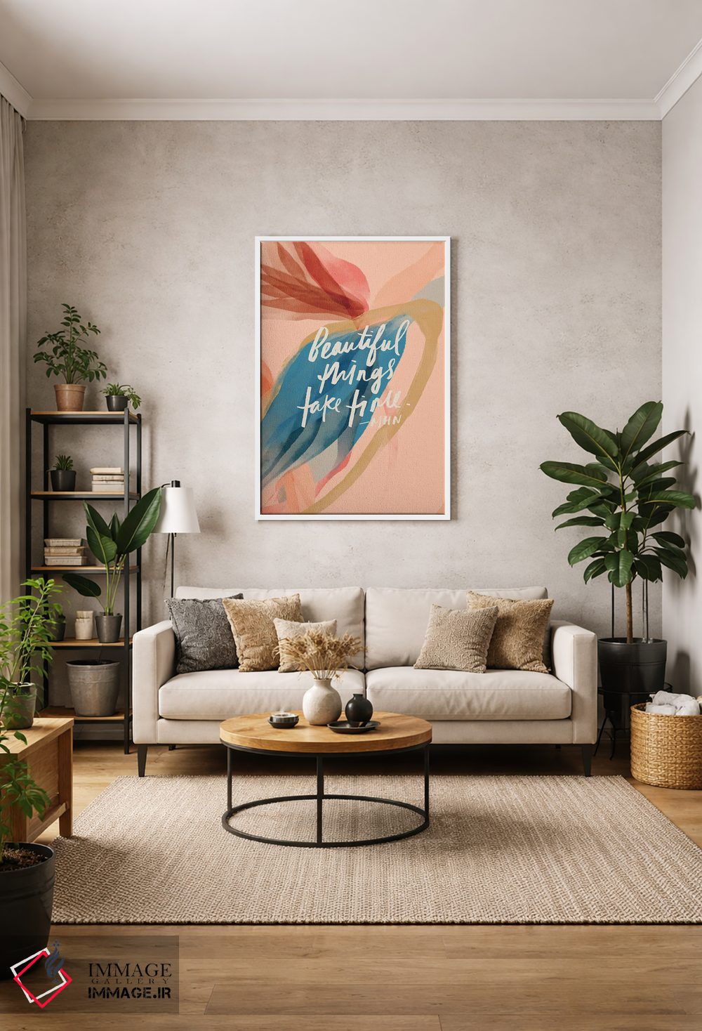 تابلو انتزاعی چیزهای زیبا زمان می برند اثر مورگان هارپر نیکولز - D1W